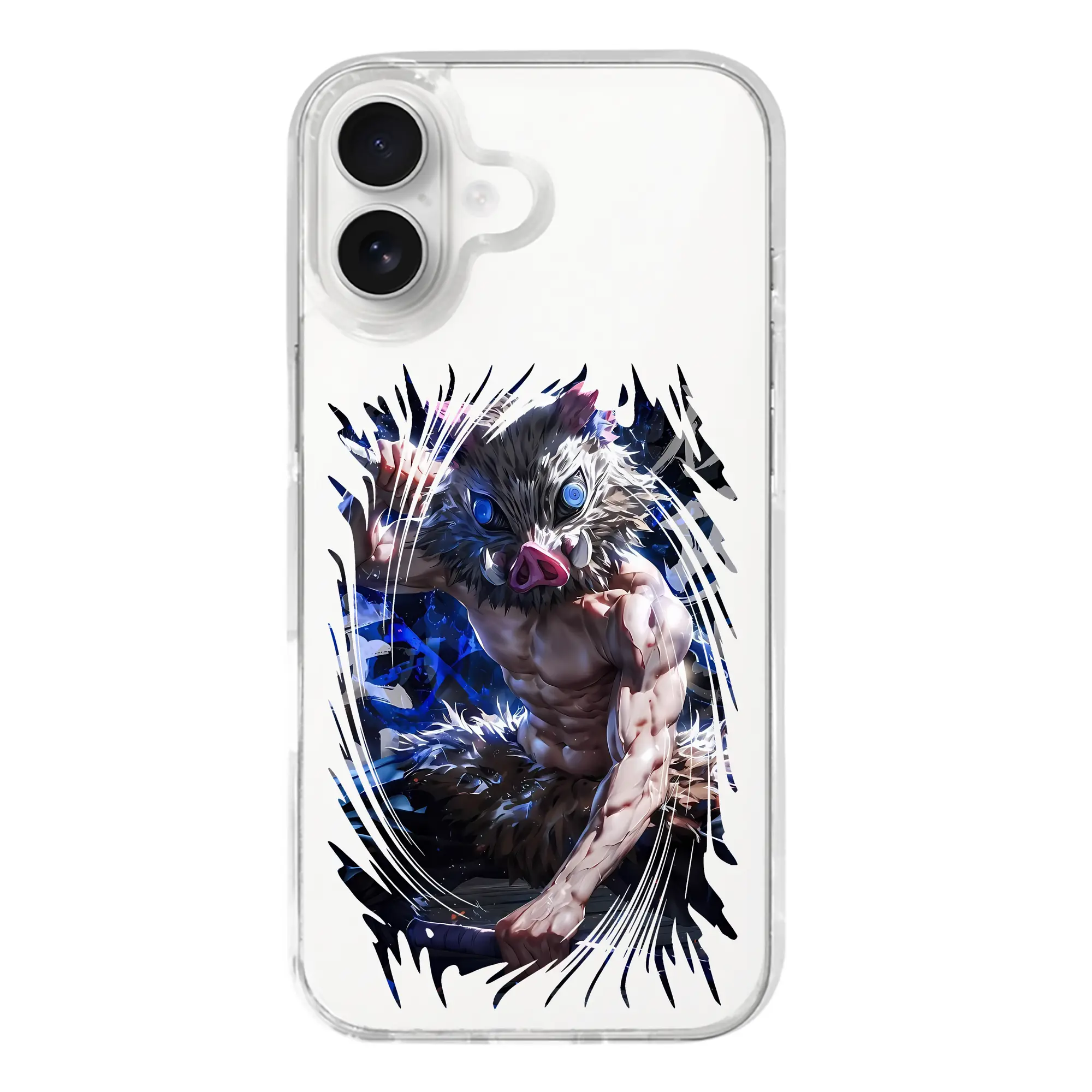 鬼滅の刃 グッズ,嘴平 伊之助 - iPhone 17シリーズ 透明スマホケース – 薄型・耐衝撃・精密フィット保護カバー